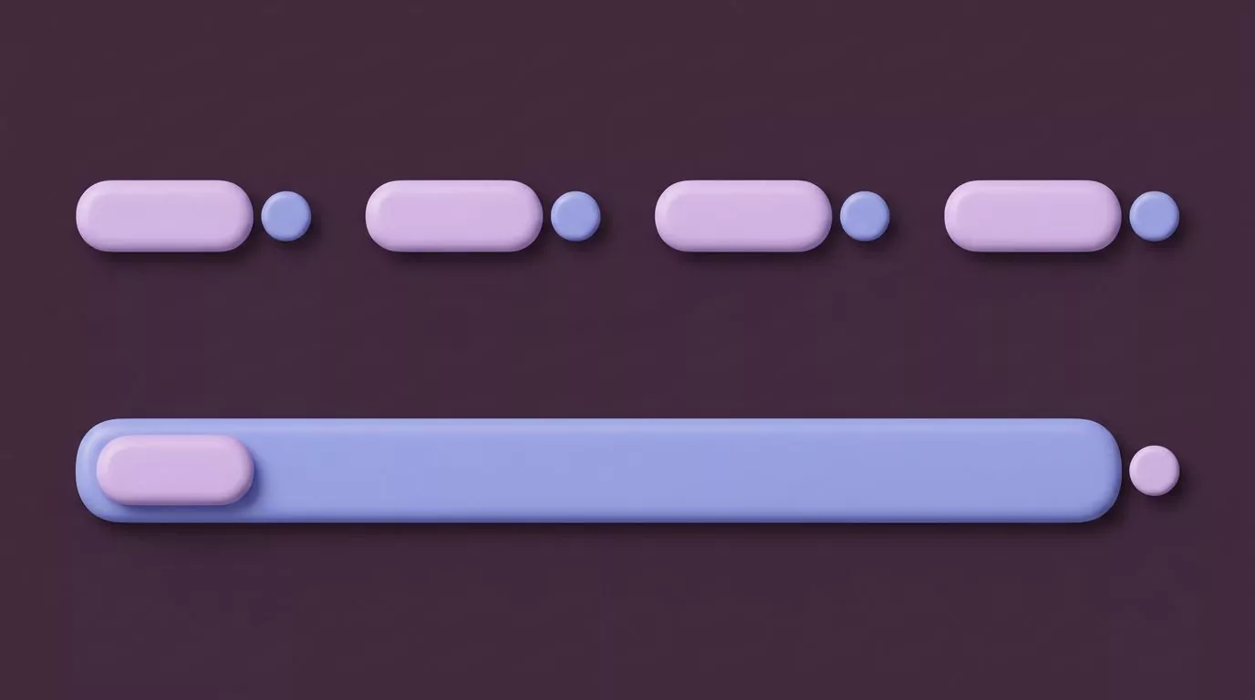 Timeline diagram: a toggle session broken into four fragments with stop markers, above one unbroken hold to talk bar