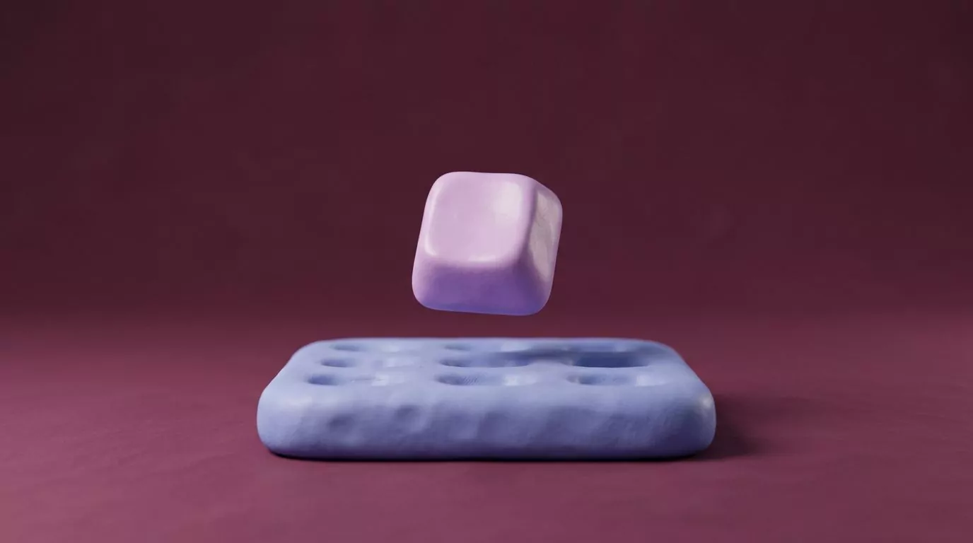 Soft clay keyboard key floating above a clay keyboard base, illustrating average typing speed