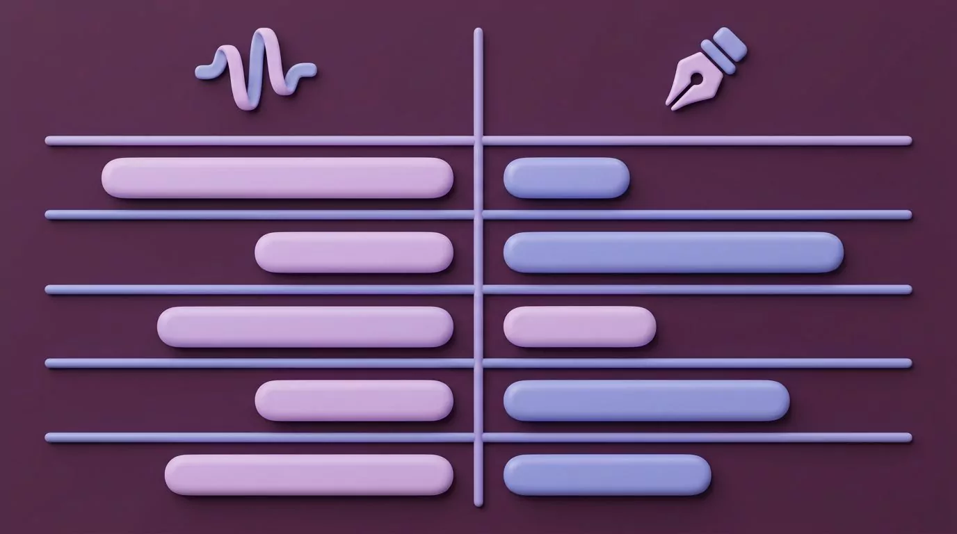 Paired bars comparing spoken and written brain dumps across six qualities of capture