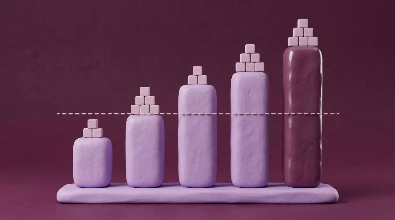 Bar chart of daily added sugar limits from WHO, AHA, NHS and FDA beside a taller average US intake bar.