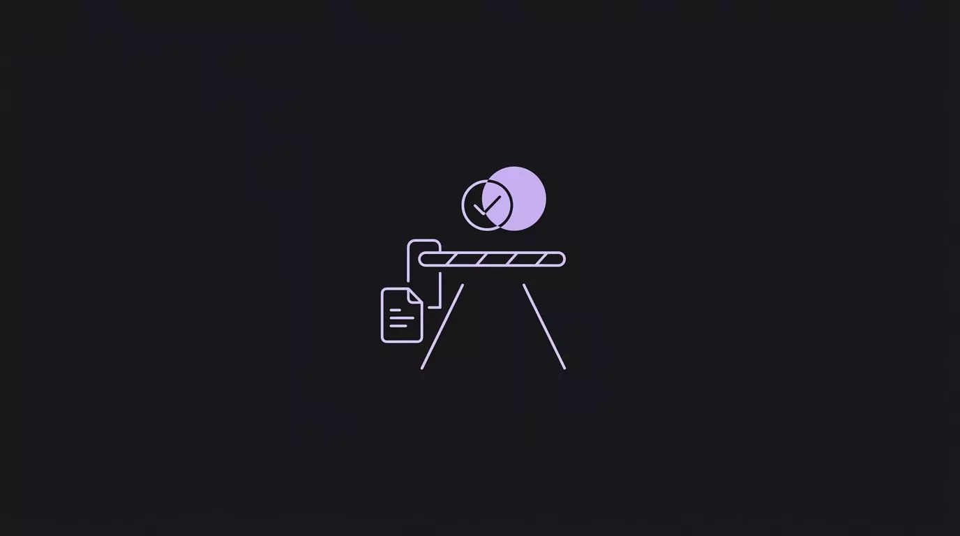 Content approval workflow gate holding a draft until a human signs off