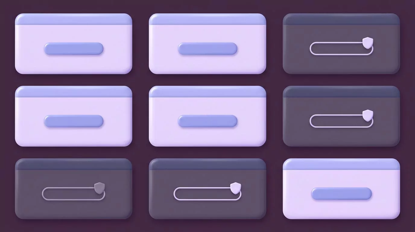 Grid of nine app windows, five accepting dictated text and four dimmed with an empty field and a shield badge
